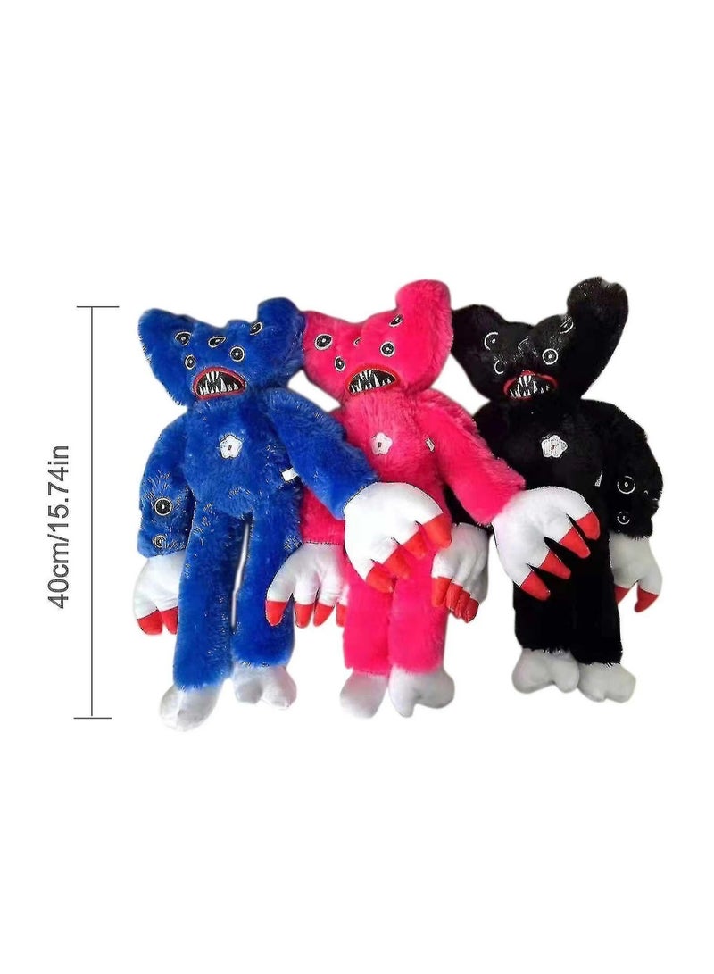 Poppy Playtime Huggy Wuggys Plush,killy Cartoon Plush Toy, Horror Stuffed Doll For Game Fan（Black 40CM） - Image 2